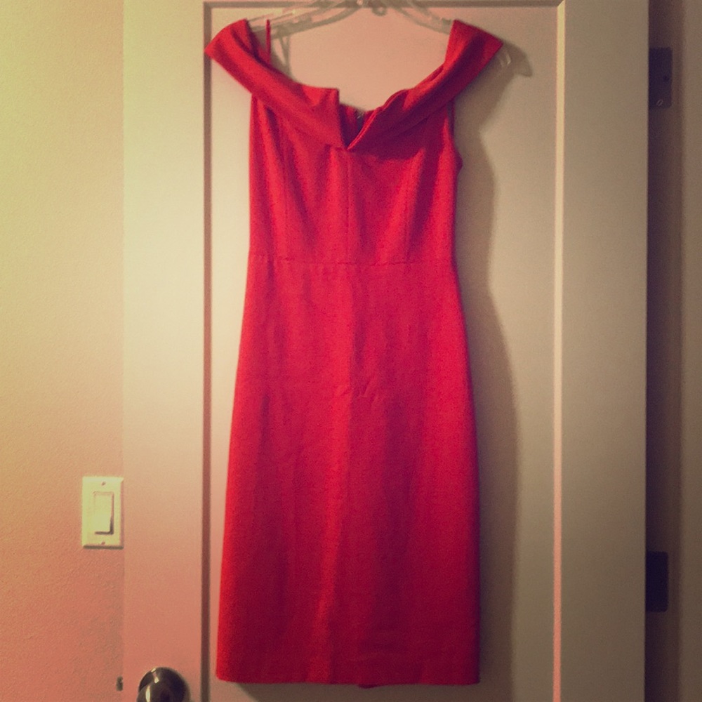Red-orange shoulder dress (SOLD)